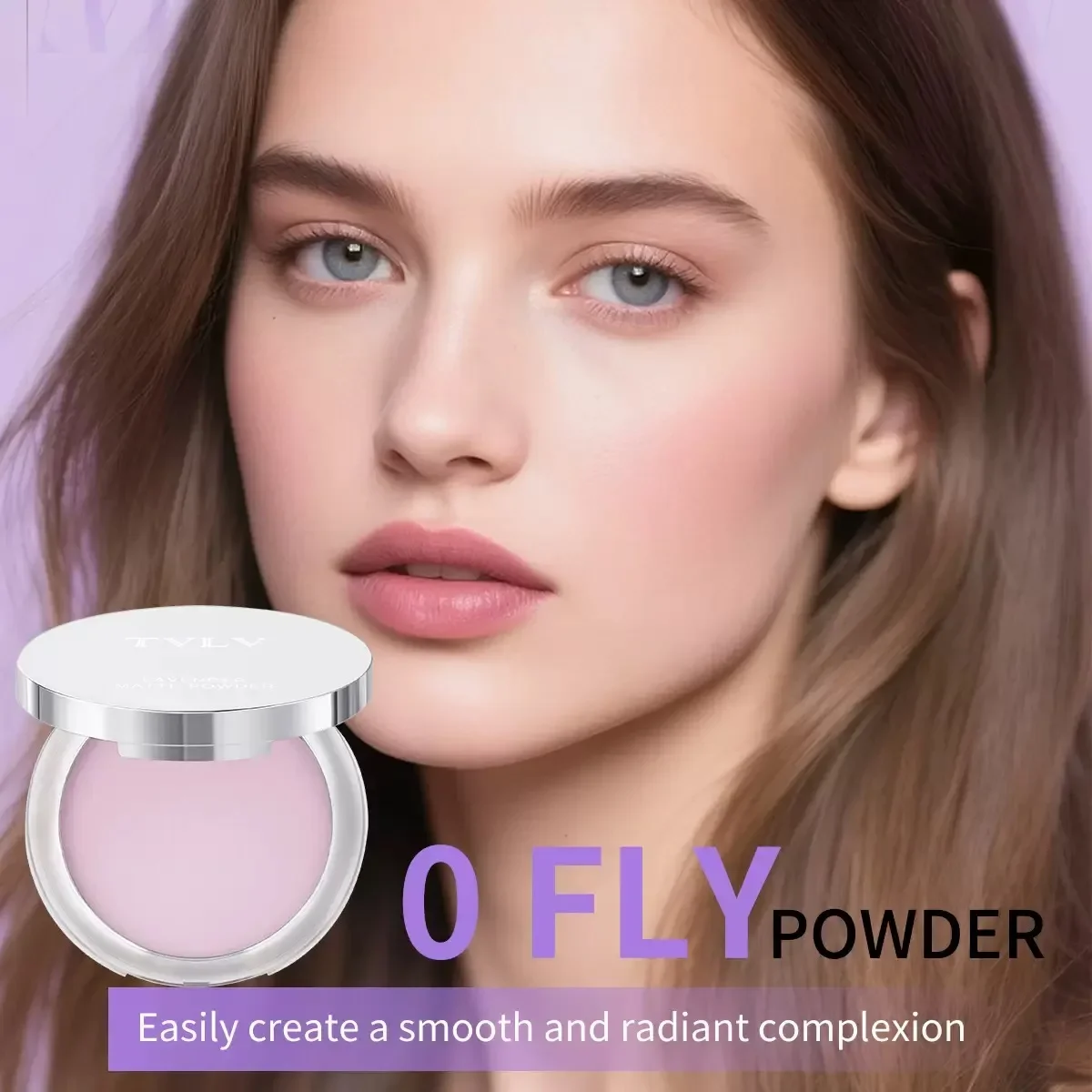 1PC Violet Cream To Powder Skin-friendly Skin Natural Face Long Lasting Oil-controlling Contouring Powder Cosmetics - Image 3